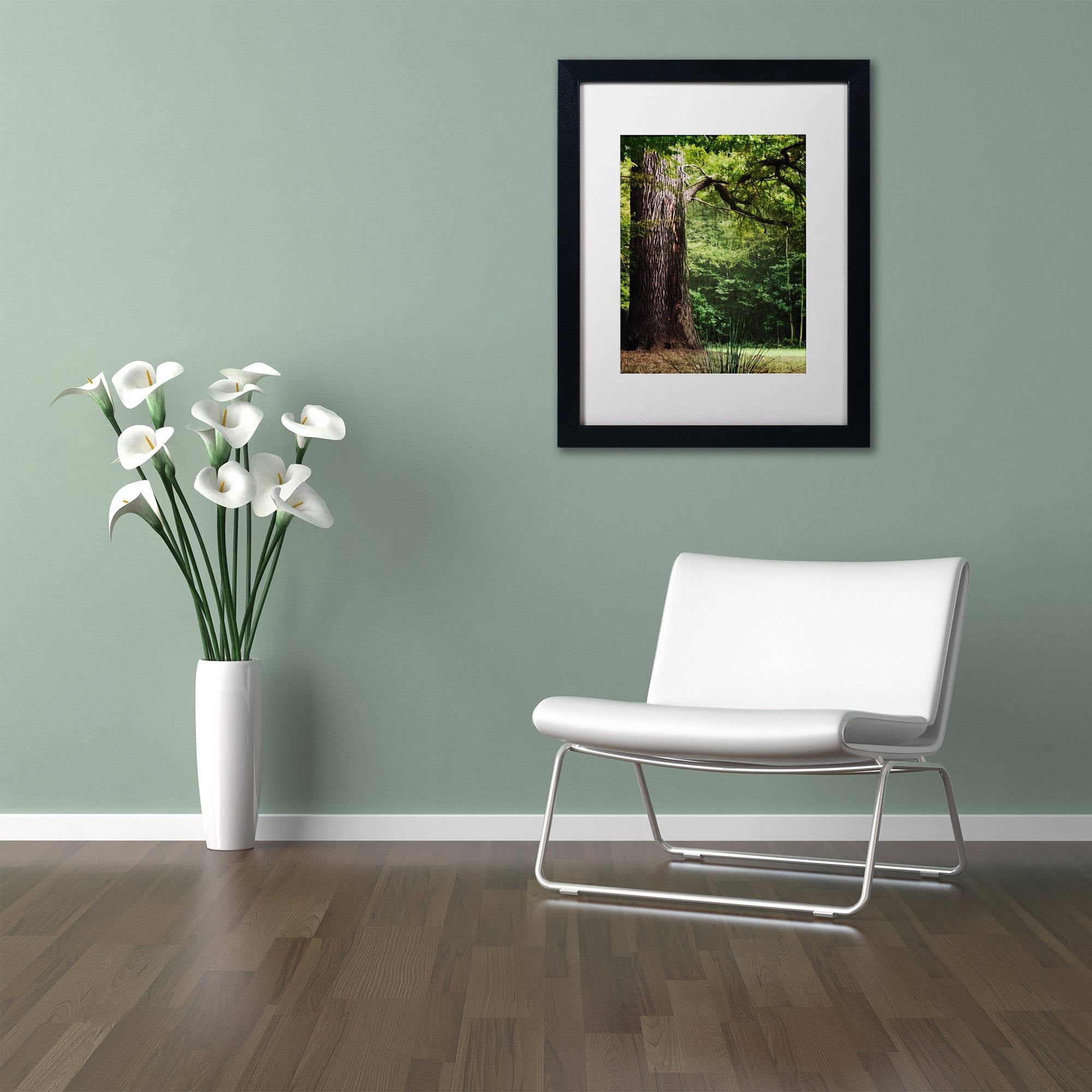 Trademark Fine Art "The old Trunk" Canvas Art by Philippe Sainte-Laudy White Matte, Black Frame