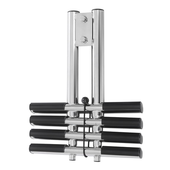 Boat Ladder, 4 Section Folding Telescoping Boat Ladder, 304 Stainless Steel Deck Ladder, for Boat, Dock, Pool, Marine Use, Foldable and Compact for Easy Storage, Durable Construction