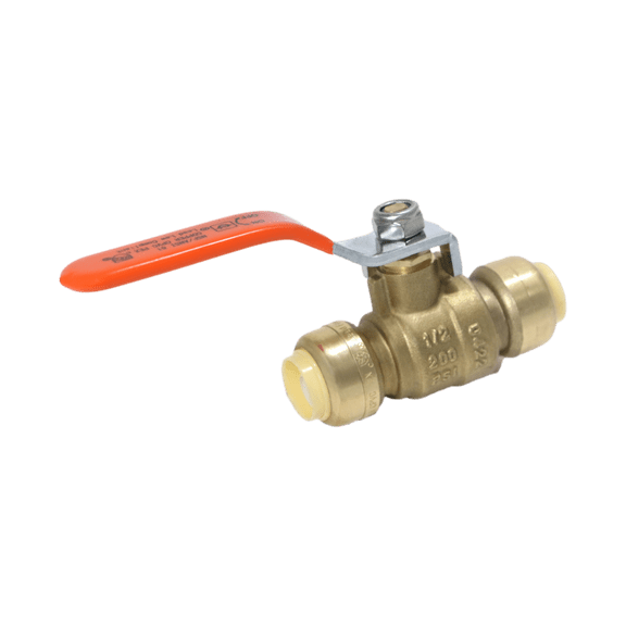 5 Pcs XFITTING Push Fit 1/2 Inch x 1/2 Inch Push Fit Ball Valve, 27-3-1=5XX