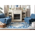 thumbnail image 3 of SAFAVIEH Micro-Loop Emilija Floral Bordered Wool Area Rug, Navy/Ivory, 9' x 12', 3 of 11