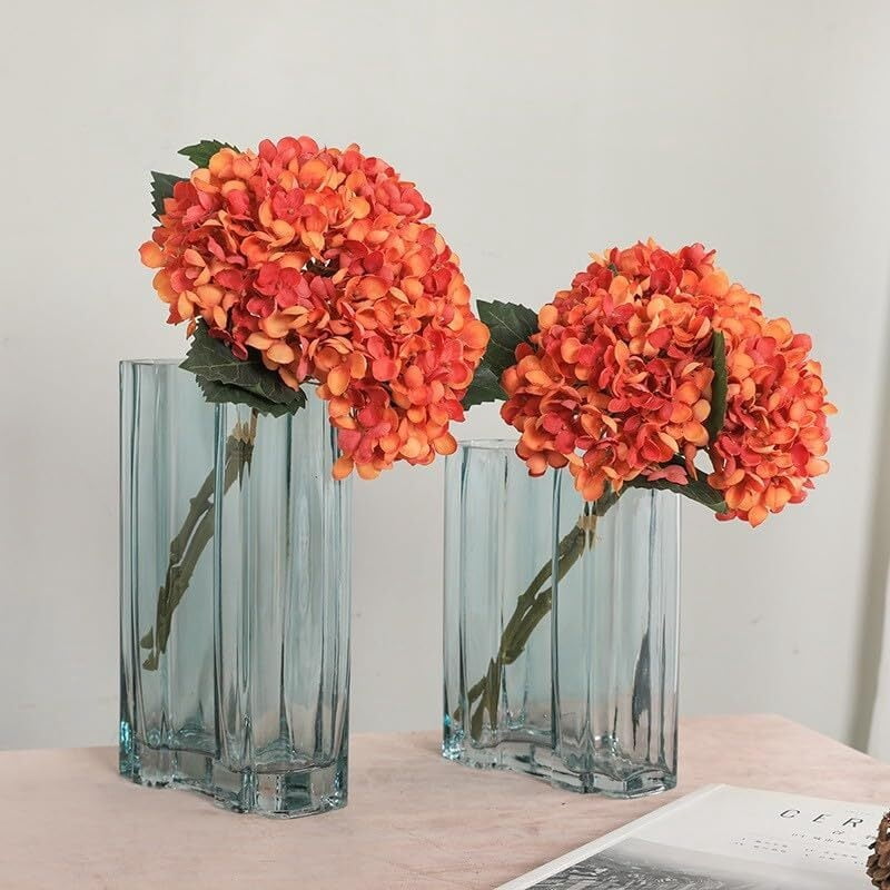 BH-JJSMGS Hydrangea Artificial Flowers Lifelike Faux Hydrangea Fake Large Flower Heads with Stems Sale for Wedding Party Home Garden Decoration