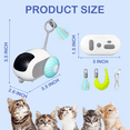 thumbnail image 3 of Risehigh Interactive Cat Toys for Indoor Cats 2-Speed Automatic Moving Remote Control Smart Cat Rechargeable Toy with Feathers, Blue, 3 of 8