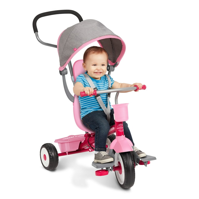 Pink Tricycle In Stroll And Trike Radio Flyer, 4-in-1 Stroll 'N