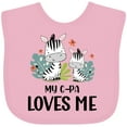 thumbnail image 3 of Inktastic Zebra My G-pa Loves Me Boys or Girls Baby Bib, 3 of 4