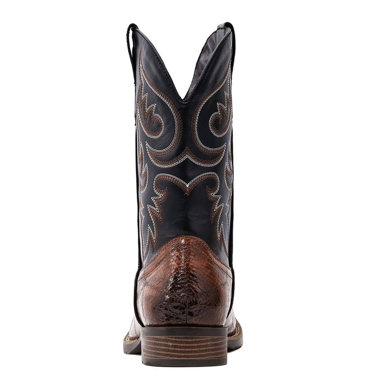Cowboy Boots for Men Classic Embroidered Western Boots Slip Resistant Square Amazon.com | Cowboy Boots for Men Classic Durable Square Toe  main image 2