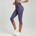 thumbnail image 2 of JnLxul Workout Pants for Women High Waisted Capri Leggings Stretchy Slim Fitting Tight Capris Gym Yoga Pants Trendy(X-Large,Purple), 2 of 6