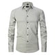 thumbnail image 4 of Blusa y camisa de manga larga con cuello vuelto para hombre, informal, con botones, lisa, de manga larga, transpirable, de poliéster, 4 of 4