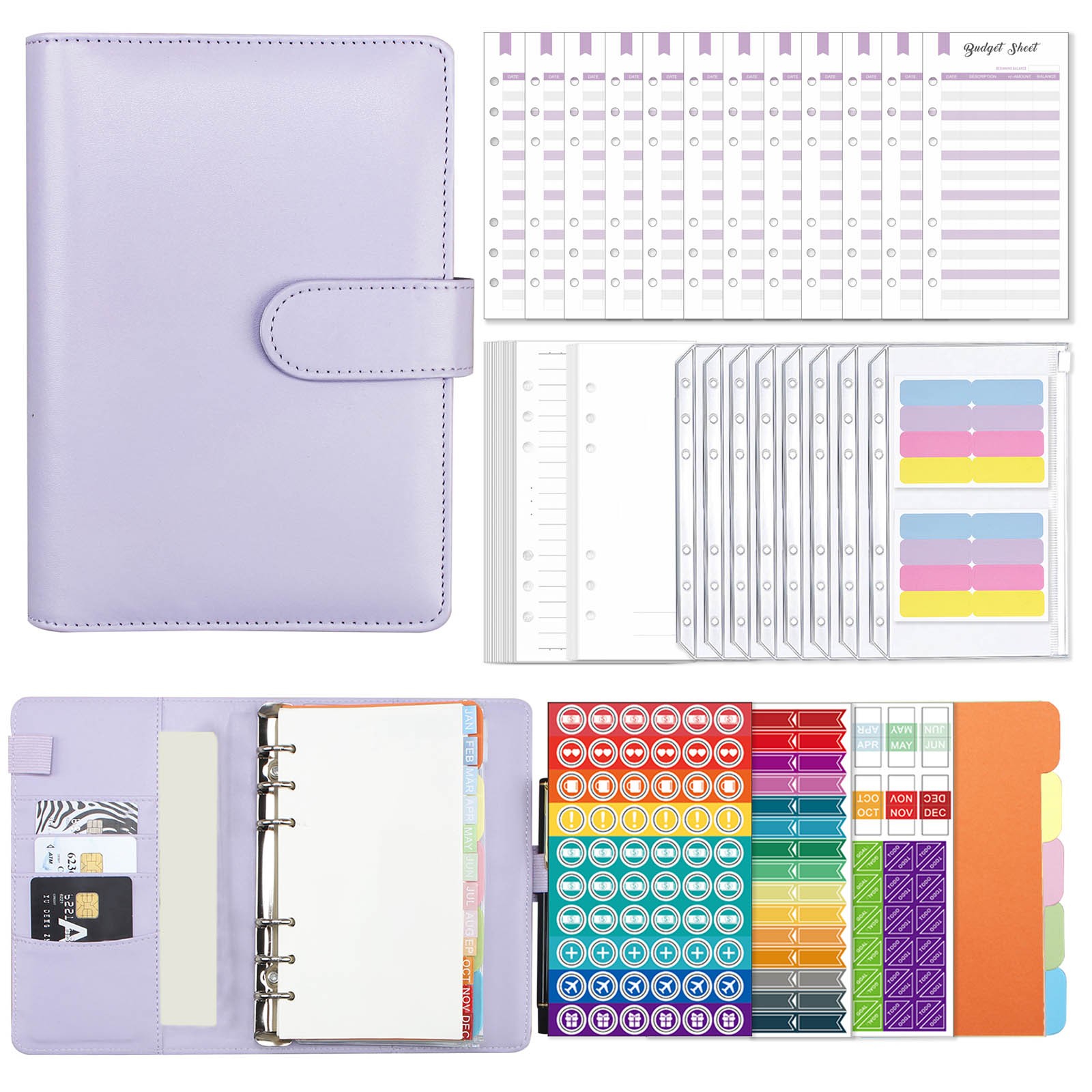 COFEST Planner Weekly Planner Monthly Planner,Undated Budget And  Ledger,Financial Planning Log,Goal Recording Notebook,Planner For Home  Office A6 Size Purple 