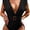 Black, variant on Roaso Women's Cute One Piece Swimsuits Ribbed Ruffle Strappy Swimwear Bathing Suits