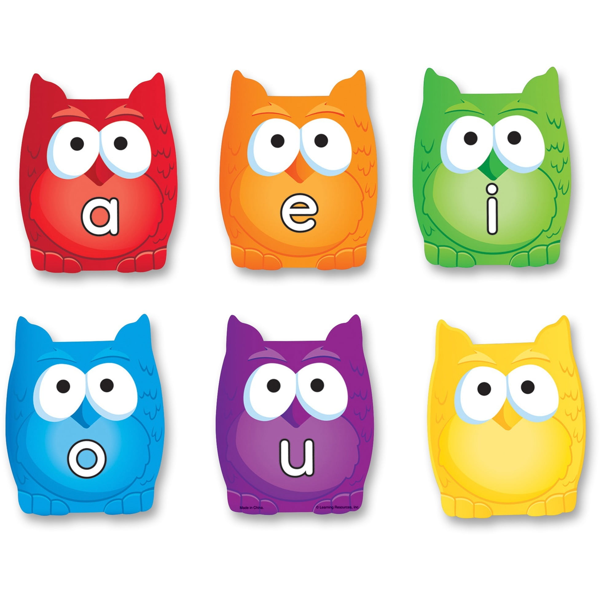 Learning Resources, LRN5459, Vowel Owls Set, 1 Set, Assorted
