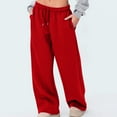 thumbnail image 4 of LUOGENLI Pantalon Décontracté pour Femme Pantalon Décontracté pour Femme à Jambe Grand avec Nœud Imprimé Pantalon Coupe Décontractée Pantalon de Sport Pantalon Décontracté pour Femme Coupe Décontractée Pantalon Décontracté pour Femme Rouge P, 4 of 7