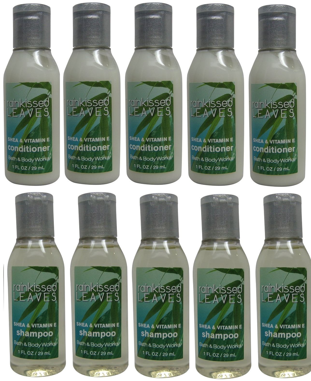 Bath and Body Works Rainkissed Leaves Shampoo and Conditioner lot of 10