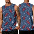 thumbnail image 2 of Satingcolo Sleeveless Tank Top for Men, Hawaiian Graphic Sleeveless Shirt, Summer Beach Daiyl Wear Tops, 2 of 6