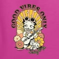 thumbnail image 5 of Wild Bobby Betty Boop Good Vibes Only Betty Boop Womens Long Sleeve T-Shirt, Fuschia, XX-Large, 5 of 5