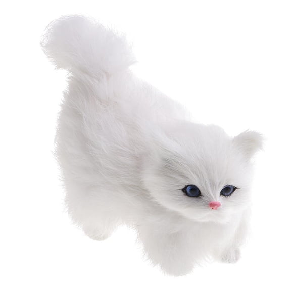 LeeQinersw Simulation Plush Cat Kids Toy Birthday Gift Doll Decorations Stuffed Animals White