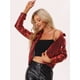 thumbnail image 2 of Chaquede chándal pamujer Chaquemetálide manlarbrillante holográficon cremalleen parte delanteRojo Oscuro XS, 2 of 6