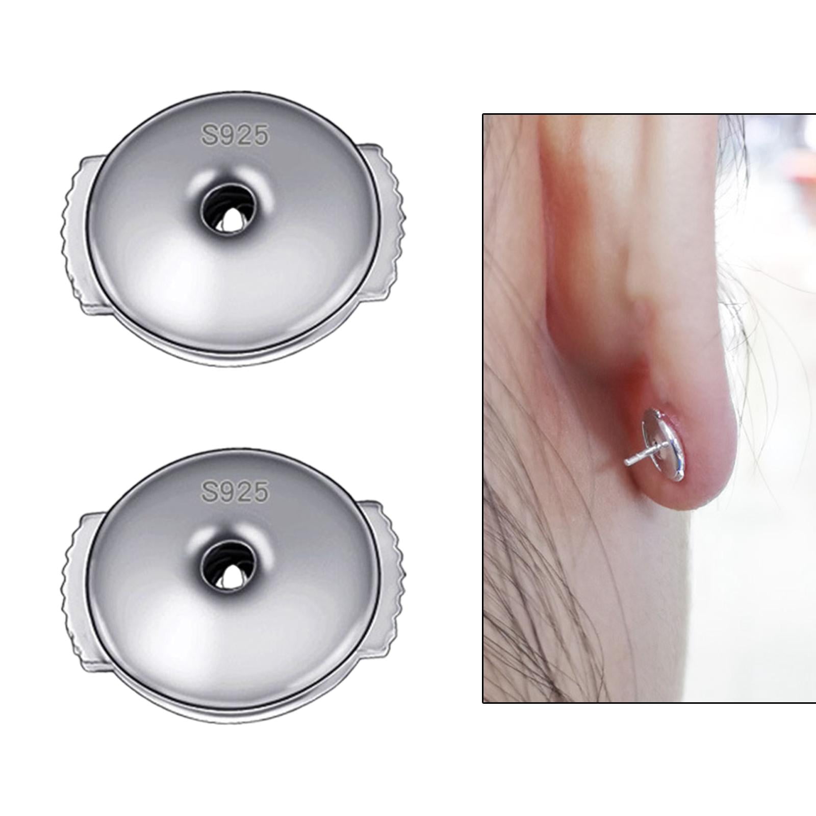 SANNIX 30pcs/15 Pairs Silver Earring Backs Replacement Secure Ear Lockings, Women's