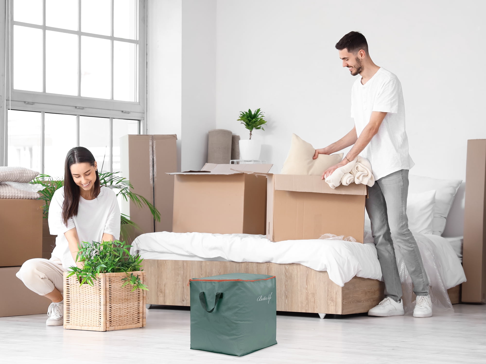 Unique Bargains 1 Pack Clothes Storage Bags Moving Bags Gray 39*20*20in
