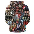 thumbnail image 3 of Sudadera con capucha con estampado 3D de películas de terror para hombre y mujer, Jersey informal de gran tamaño con personalidad, novedad, 3 of 4
