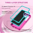 thumbnail image 2 of I-HONVA For Samsung Galaxy S25 Ultra Case Compatible with MagSafe,3-Layer Military Grade Drop Protection Anti-Slip Rugged Shockproof Dustproof Protection 6.8 inch Phone Case,Rose Turquoise, 2 of 7