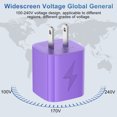 thumbnail image 6 of USB Charger Block, 2 Pack USB Wall Charger with 6FT Type C Charging Cable USB C Cable Phone Cables, Charging Block Phone Charger Android Charger, Fast Charging Type C Power Adapter USB Brick, Purple, 6 of 9
