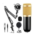 thumbnail image 1 of Condenser Microphone Set With(Optional)Live Sound Card,Metal Shock Mount And Double Layer Pop Filter For Live Podcasting, 1 of 7