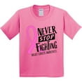 thumbnail image 3 of Inktastic Never Stop Fighting Breast Cancer Awareness Youth T-Shirt, 3 of 5
