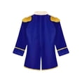 thumbnail image 4 of Yruioon Kids Boys Prince Outfits Long Sleeve Gold Fringe Velvet Tailcoat Medieval Royal Court Coat Royal Blue 3T, 4 of 5