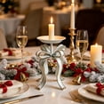 thumbnail image 4 of Christmas Candle Holder, Iron Oversized Ribbon Knot Candle Display for Mantel Dining Table and Shelf, White, 7.48 X 7.48 X 9.05 in, 4 of 6