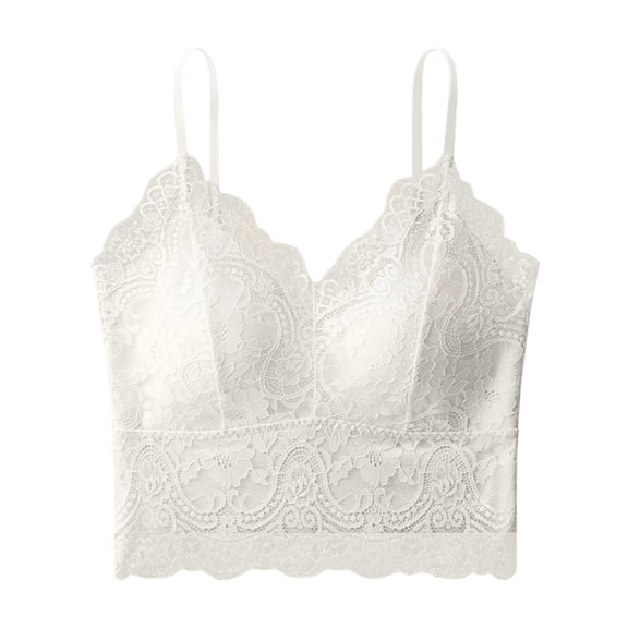 BUIGTTKLOP Lace Bralettes for Women V Neck Spaghetti Strap Bra Unpadded Tops Cami Crop Top Going Out Lingerie
