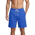 thumbnail image 2 of Mens Gym Shorts Lightweight Cotton Drawstring Casual Relaxed Fit Athletic Lounge Sweat Shorts 2026 Summer Royal Blue L, 2 of 5