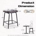 thumbnail image 4 of 25" Saddle Counter Stools Set of 3, Tufted Faux Leather Counter Height Bar Stools with Metal Legs for Kitchen Island, Black Brown, 4 of 10
