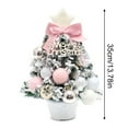 thumbnail image 3 of HCTSHG Snow Flocked Tabletop Christmas Tree, 13.78 Inch Mini Artificial Tree with DIY Ornaments and Bows, Small Xmas Decor for Holiday Indoor Christmas Decoration, 3 of 5