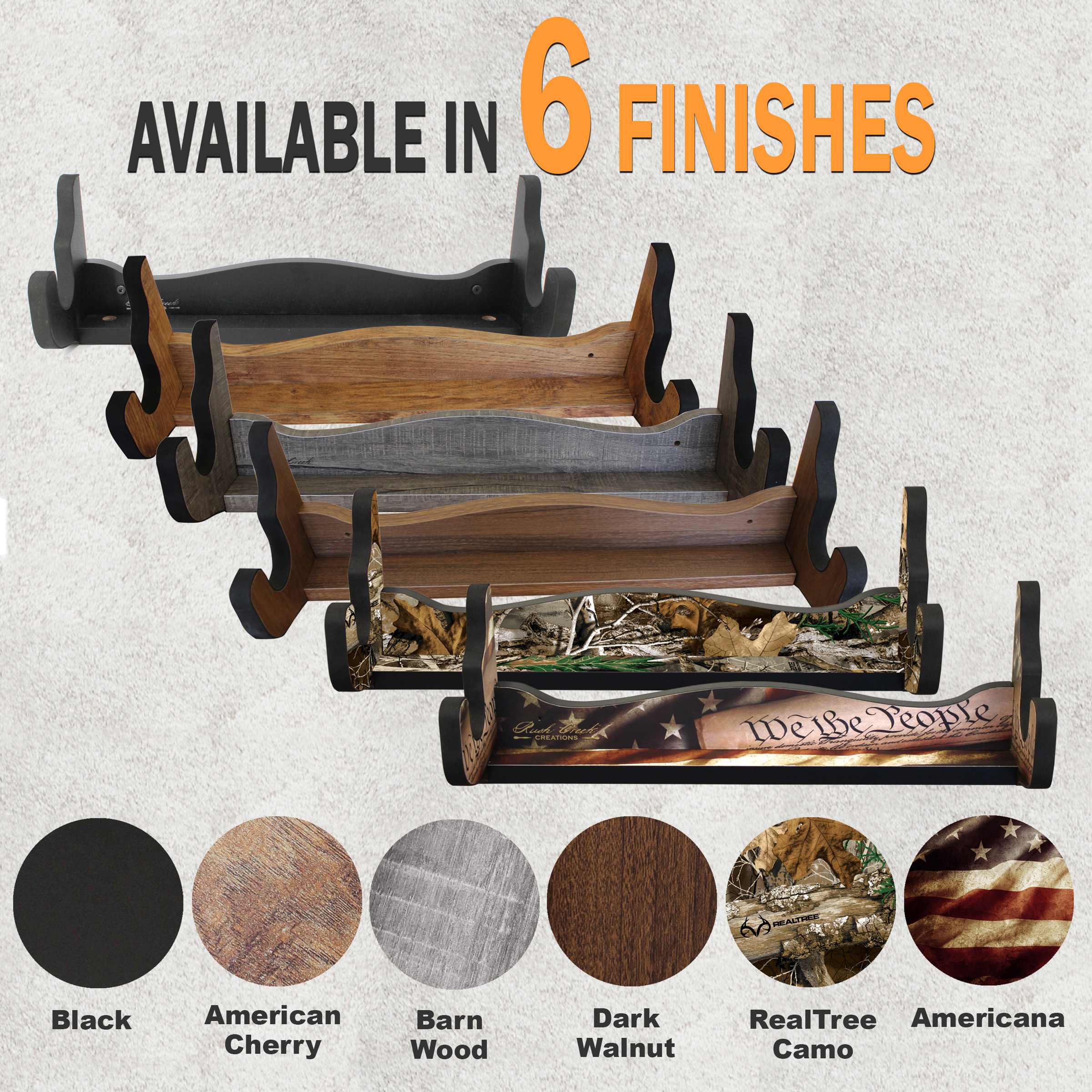 Rush Creek Creations | Indoor 1-Gun Rack for Wall for Shooting Rifles and Airsoft Shotguns, Single Gun Storage for Real Guns/Firearms, Premium Alternative for Single Gun Safe for Rifles and Pistols