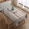 thumbnail image 2 of Brown Geometric Striped Pattern Rectangle Tablecloth 60"x84",Waterproof Polyester Rectangle Table Cloth, Wipeable Spillproof Polyester Tablecloth for Dining, Camping, Indoor and Outdoor, 2 of 5
