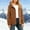 Brown, variant on Womens Fleece Lined Hooded Zip Up Jacket Elastic Cuff Side Zipper Pockets Relaxed Mid Cut for Lakeside Camping Park Gathering Black XXXL