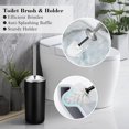 thumbnail image 6 of Black Bathroom Accessories Set, 10Pcs Bathroom Accessory Set with Trash Can, Soap Dispenser and Toothbrush Holder, Soap Dish, Cotton Ball & Qtip Holder, Toilet Brush Holder, Tissue Box Cover, 6 of 7