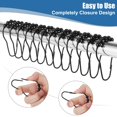 thumbnail image 4 of Anillos Para Cortina De Ducha, Ganchos Para Cortina De Ducha, Clips De Anillo De Bloqueo Seguro A Prueba De Óxido Para Colgar La Cortina Del Baño (Forma De Pera Negra), 4 of 5