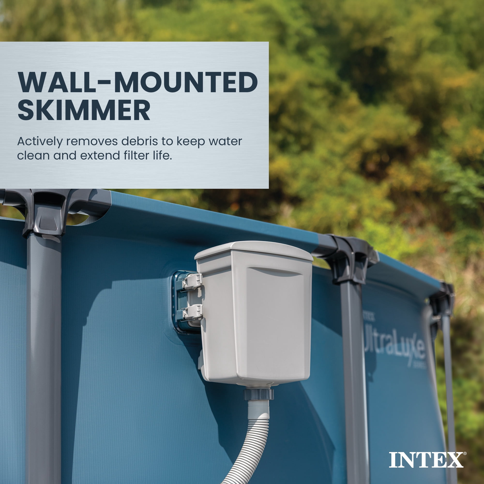 INTEX UltraLuxe 24ft x 52in Round Above Ground Pool Set, Sand Pump, & Saltwater System