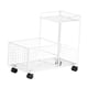 thumbnail image 4 of Carrito de servicio debajo del escritorio, carrito móvil con ruedas, estantería metálica multiusos para almacenamiento Doble capa blanca, 4 of 9