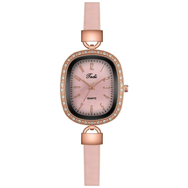 Reloj de cuero digital literario retro compacto ovalado con incrustaciones de diamantes para mujer Wmkox8yii gfajkfgbkjabf1201