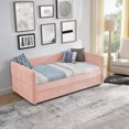 thumbnail image 6 of Miekor Furniture Daybed with Twin Size Pop-up Trundle Upholstered Tufted Sofa Bed, Twin Size, Boucle Fabric (83"x43"x29.5") No3951, 6 of 9