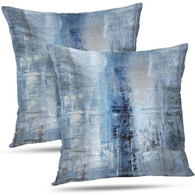 Funda de almohada con diseño de arte abstracto, galería, moderna, decorativa, funda de cojín para dormitorio, sofá, sala de estar, 18.0 x 18.0 in, juego de 2