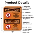 thumbnail image 2 of (2 Pack) Hazardous Authorized Personnel Bilingual OSHA Warning Sign 10 Inch X 14 Inch Indoor / Outdoor Rust-Free Aluminum Metal Signs for Workplace, Workshop, and Construction Site,, 2 of 8