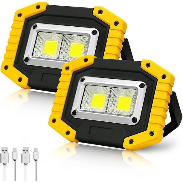Luces de trabajo de inundación LED recargables con soporte de mano ajustable 180 3 opciones de iluminación Luz de seguridad para acampar impermeable Ip56 portátil para acampar/hik