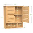 thumbnail image 7 of BAMBOOHOMIE Bathroom Wall Cabinet, Bamboo Over The Toilet Storage Cabinet with Double Door and Adjustable Shelf, Natural, 7 of 7