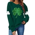 thumbnail image 4 of YueHuiYing Women St Patricks Day Sweatshirts Clover Shenanigans Sweater Shamrock Coordinator Pullover Top, 4 of 4