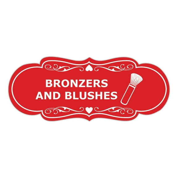 Signs ByLITA Designer Bronzers And Blushes Makeup Area Sign (Red) - Large