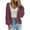 Purple, variant on Women's Chunky Knit Open Front Sweater Long Sleeve Button Loose Short Cardigan Outerwear Coats Cardigan Sweaters for Women Trendy Fall Fashion Knit Cardigans Fall Winter Clothing Outfits