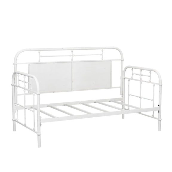 Liberty Furniture Industies, INC Vintage Series Twin Metal Day Bed - Antique White in Distressed Metal